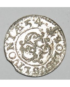 Švedija/Livonija. Karolis X Gustavas. Šilingas (solidas), 1654 m. UNC