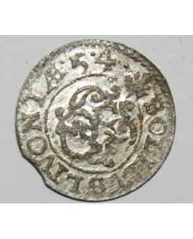 Švedija/Livonija. Karolis X Gustavas. Šilingas (solidas), 1654 m. UNC