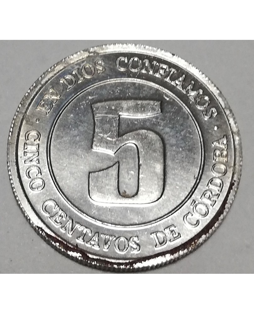 Nikaragva/Nicaragua. 5 Centavos, 1974 m., FAO. UNC