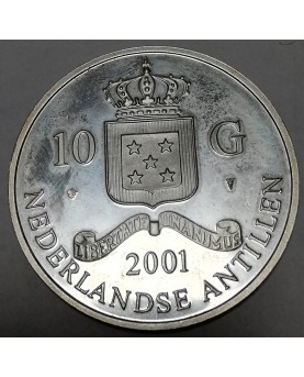 Nyderlandų Antilai/Neth. Antilles. 10 Gulden, 2001 m., Tiražas - tik 560 vnt., PROOF