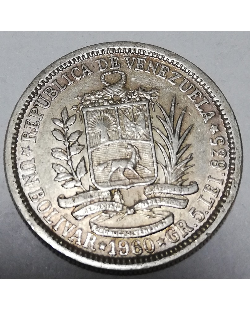 Venesuela/Venezuela. 1 Bolivar, 1960 m.