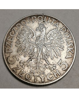 Lenkija. 5 zlotych, 1934 m....