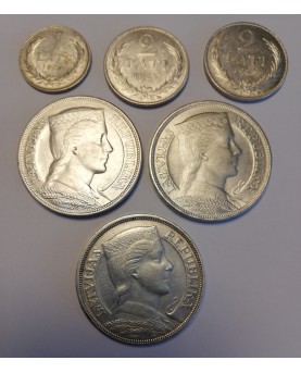 Latvija. 1922-1939 m. pilnas monetų rinkinys, 25 vnt. Kokybė aUNC-XF