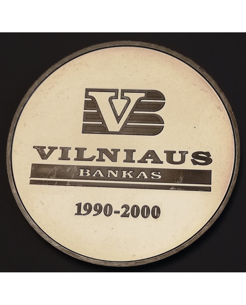 Medalis "Vilniaus bankui 10 metų", (Ag0.925) Medalis "Vilniaus bankui 10 metų", (Ag0.925)