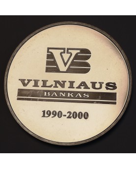 Medalis "Vilniaus bankui 10 metų", (Ag0.925)