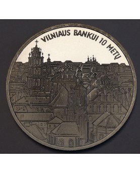 Medalis "Vilniaus bankui 10 metų", (Ag0.925)