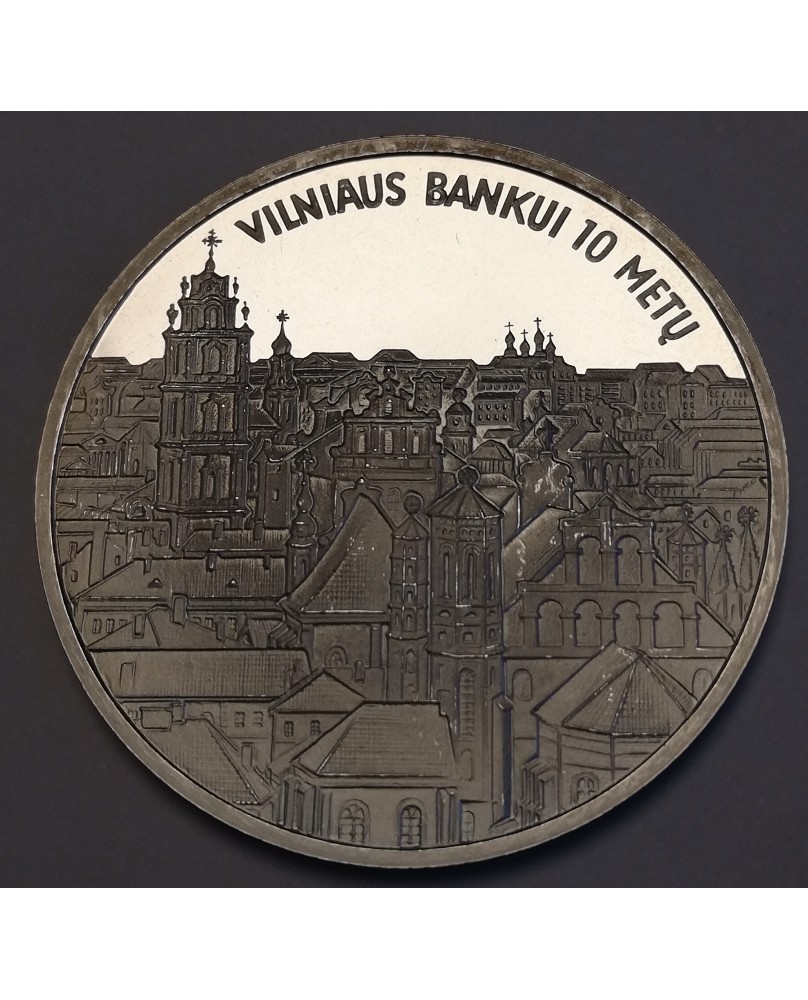 Medalis "Vilniaus bankui 10 metų", (Ag0.925) Medalis "Vilniaus bankui 10 metų", (Ag0.925)