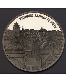 Medalis "Vilniaus bankui 10 metų", (Ag0.925)