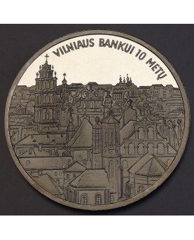 Medalis "Vilniaus bankui 10 metų", (Ag0.925)