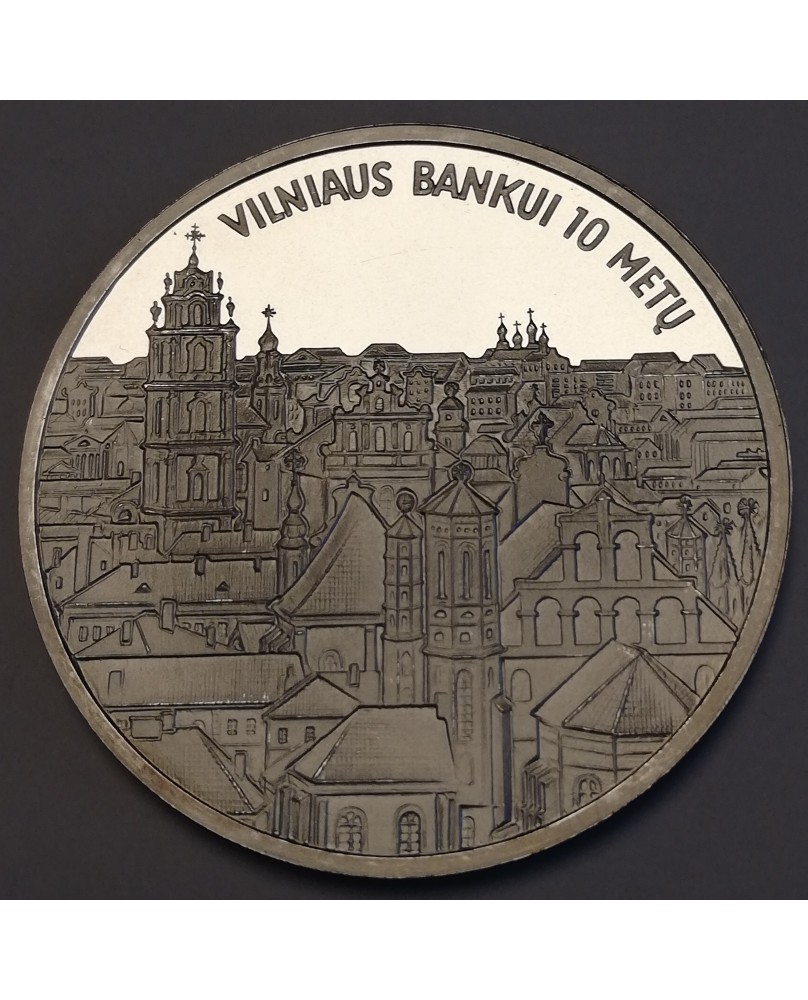 Medalis "Vilniaus bankui 10 metų", (Ag0.925) Medalis "Vilniaus bankui 10 metų", (Ag0.925)