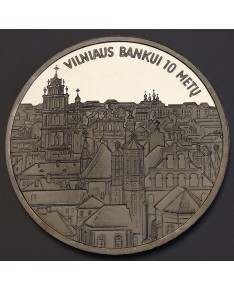 Medalis "Vilniaus bankui 10 metų", (Ag0.925)