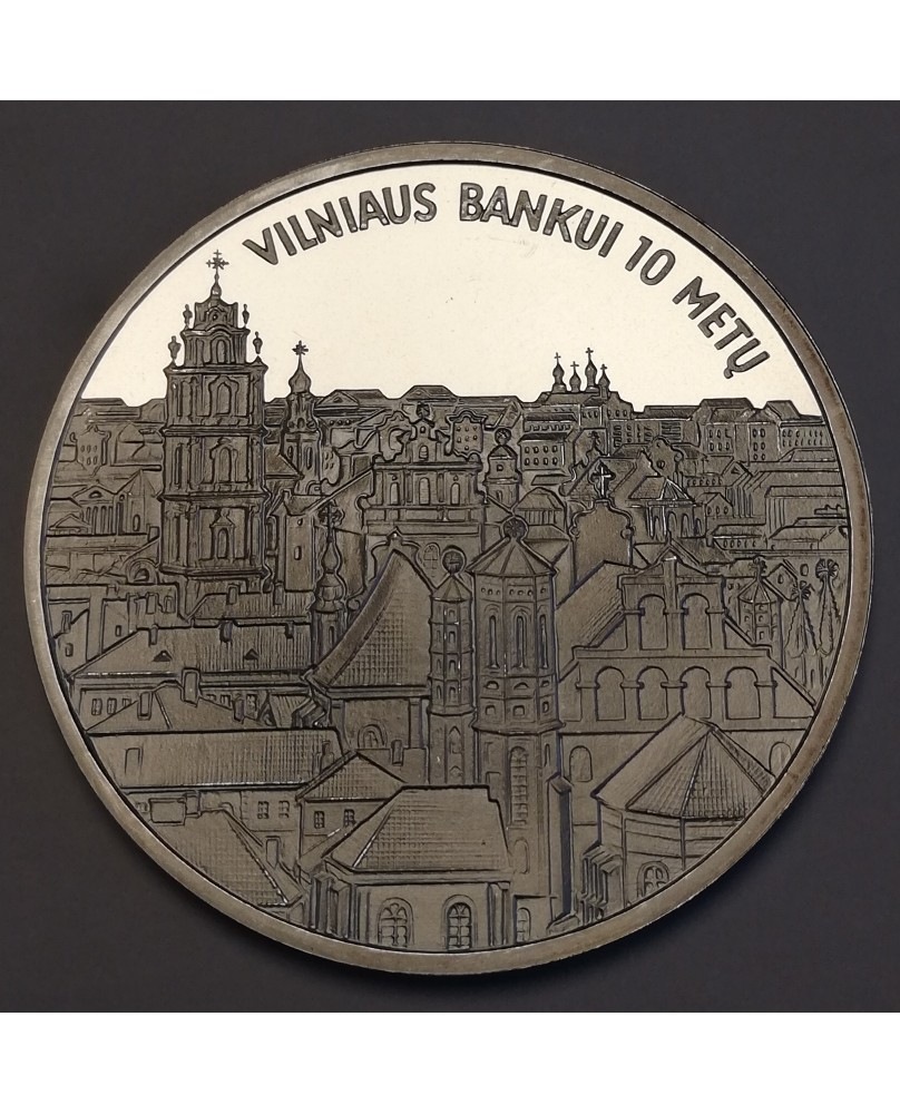 Medalis "Vilniaus bankui 10 metų", (Ag0.925) Medalis "Vilniaus bankui 10 metų", (Ag0.925)