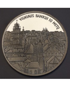 Medalis "Vilniaus bankui 10 metų", (Ag0.925)