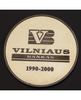 Medalis "Vilniaus bankui 10 metų", (Ag0.925)
