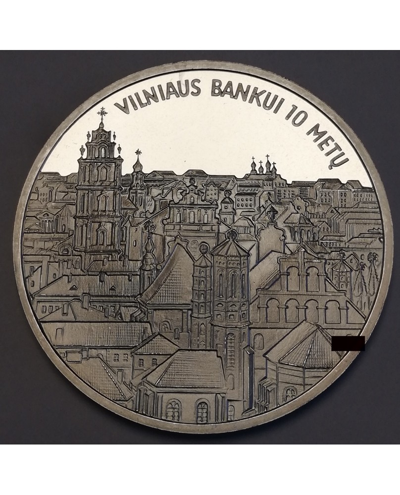 Medalis "Vilniaus bankui 10 metų", (Ag0.925) Medalis "Vilniaus bankui 10 metų", (Ag0.925)