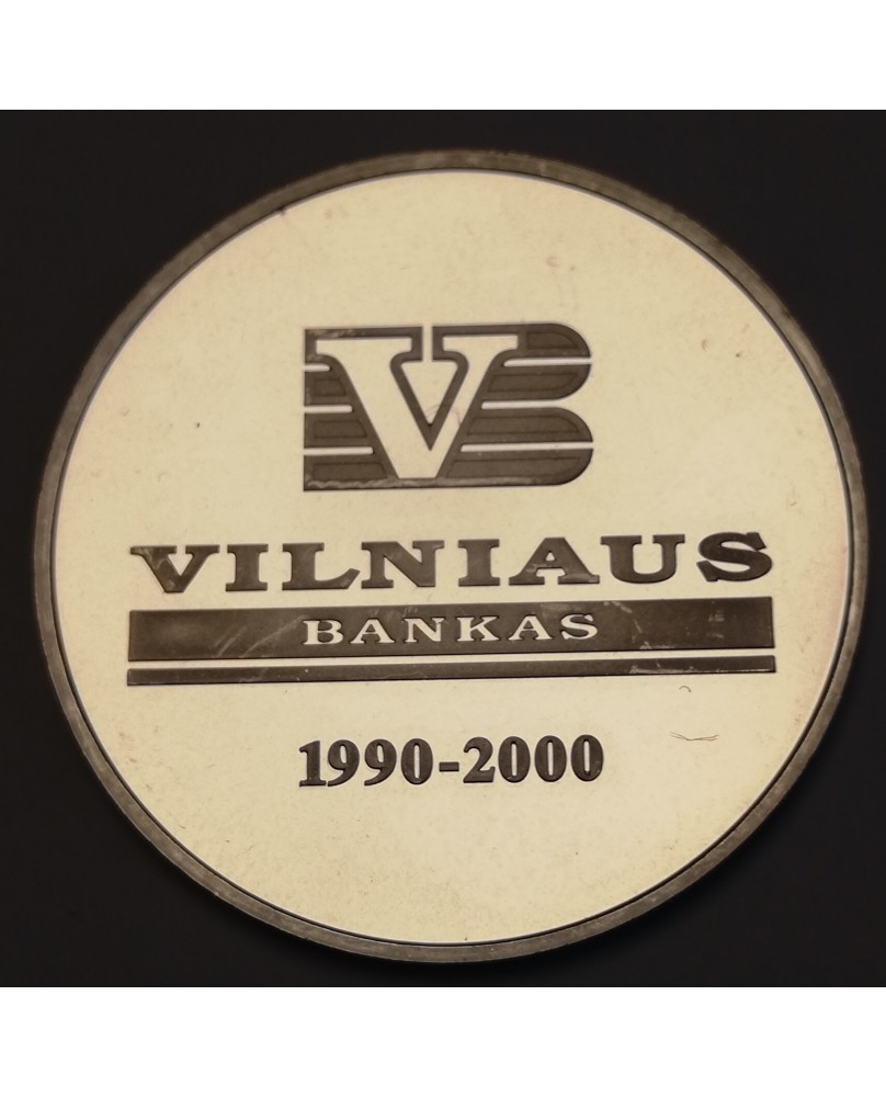 Medalis "Vilniaus bankui 10 metų", (Ag0.925) Medalis "Vilniaus bankui 10 metų", (Ag0.925)