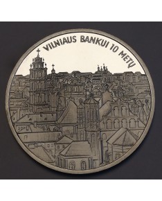 Medalis "Vilniaus bankui 10 metų", (Ag0.925)