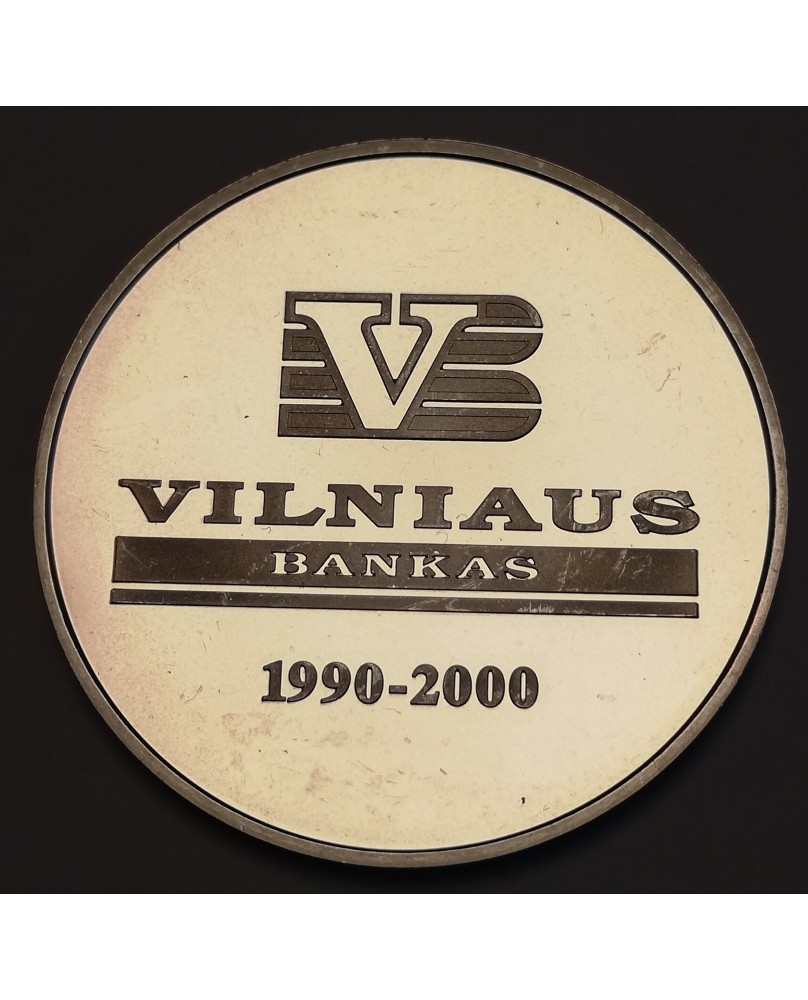 Medalis "Vilniaus bankui 10 metų", (Ag0.925) Medalis "Vilniaus bankui 10 metų", (Ag0.925)