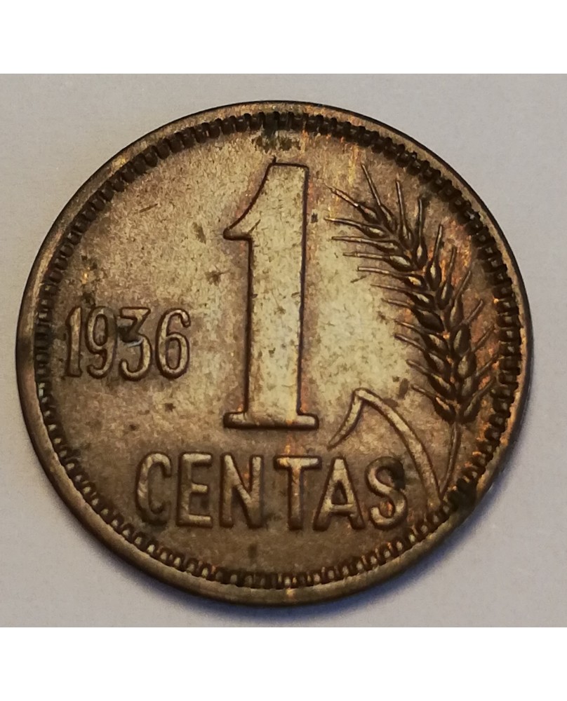 Lietuva. 1 centas, 1936 m.