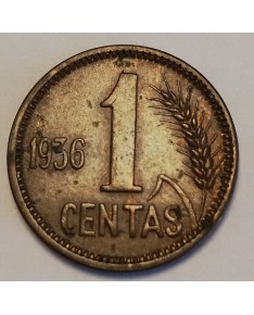 Lietuva. 1 centas, 1936 m.