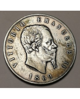 Italija/Italy. 5 Lire, 1869