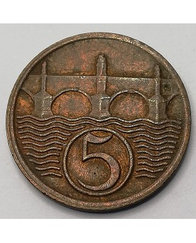 Čekoslovakija. 5 Haléřů, 1938