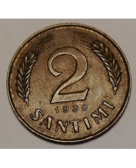 Latvija. 2 santimi, 1939 m.