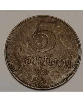 Latvija. 5 santimi, 1922 m.