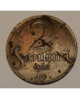 Latvija. 2 santimi, 1932 m.