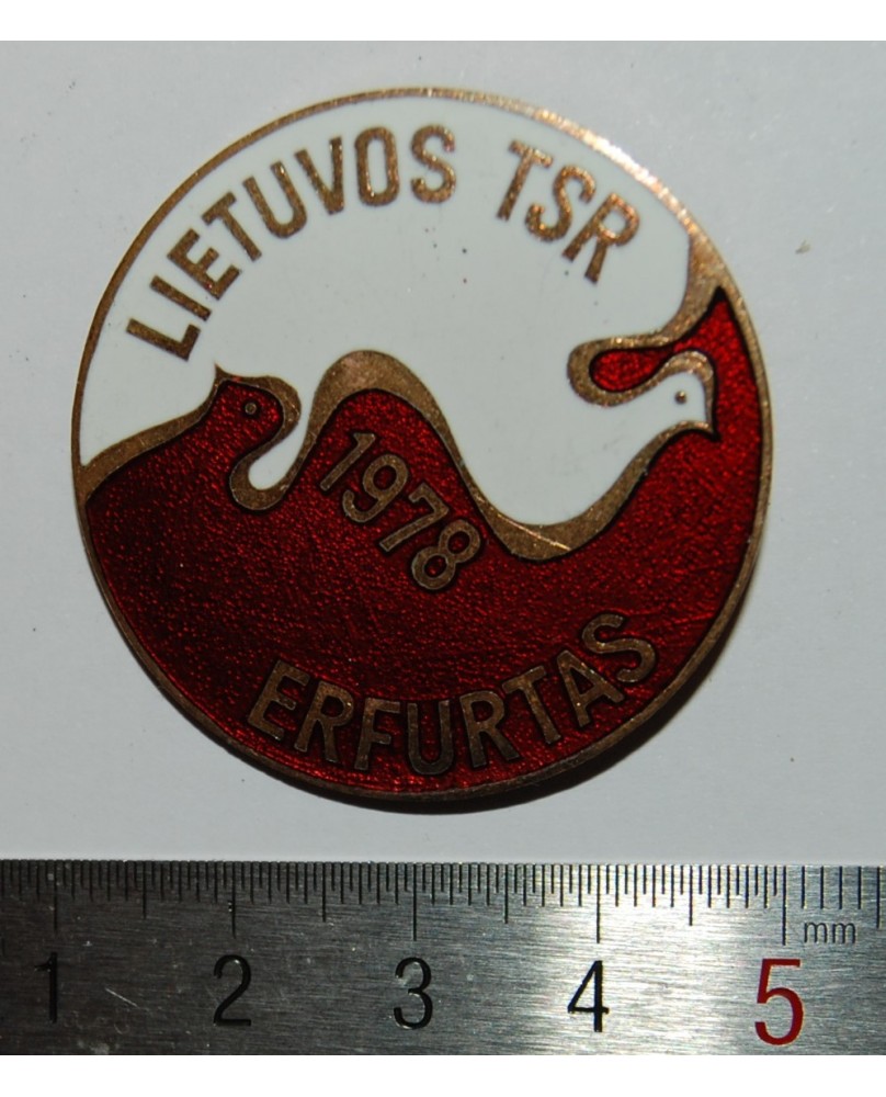 Ženkliukas "Lietuvos TSR - Erfurtas. 1978", (zz075) Ženkliukas "Lietuvos TSR - Erfurtas. 1978", (zz075)