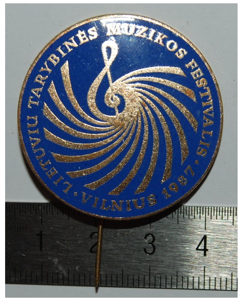 Ženkliukas "Lietuvių tarybinės muzikos festivalis. Vilnius, 1987" (zz113) Ženkliukas "Lietuvių tarybinės muzikos festivalis. Vilnius, 1987" (zz113)