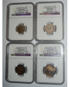 SSSR. Špicbergenas/Svalbardas, Norvegija. Arktikugol. 10, 15, 20, 50 kapeikų, 1946. NGC!!! RARE