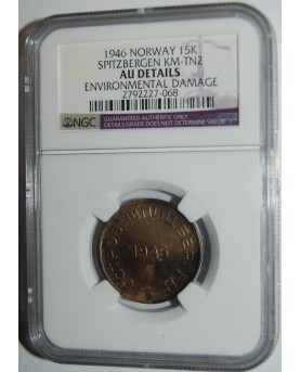 SSSR. Špicbergenas/Svalbardas, Norvegija. Arktikugol. 10, 15, 20, 50 kapeikų, 1946. NGC!!! RARE