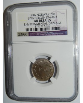 SSSR. Špicbergenas/Svalbardas, Norvegija. Arktikugol. 10, 15, 20, 50 kapeikų, 1946. NGC!!! RARE