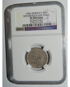 SSSR. Špicbergenas/Svalbardas, Norvegija. Arktikugol. 10, 15, 20, 50 kapeikų, 1946. NGC!!! RARE