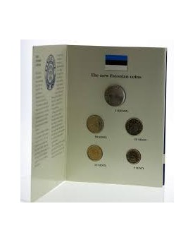 Estija. Apyvartinių monetų rinkinys lankstinuke, 1992 m.