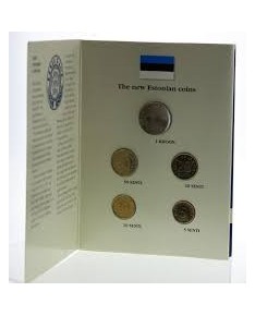 Estija. Apyvartinių monetų rinkinys lankstinuke, 1992 m.