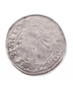 LDK. Aleksandras Jogailaitis. Pusgrašis. Gotika. Moneta iš lobio, nevalyta.